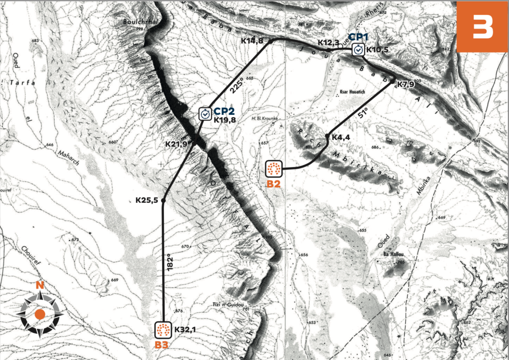 Le road book de la troisième étape, qui contenait un piège : un beau "bac à sable" à quelques kilomètres de l'arrivée. © MDS 2022