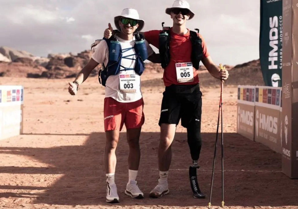 Mathieu et Luca Blanchard Arrivée étape 1 Photo Instagram Mathieu Blanchard : Justin Galant Julien Rai