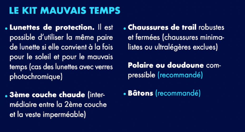 Kit mauvais temps TDS 2023
